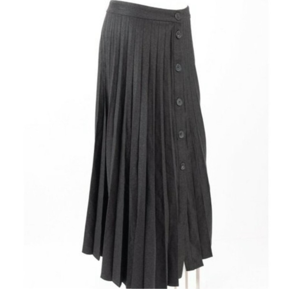 NWT Zara Gray Pleated Buttoned Skirt 7149/266 Size M - Picture 8 of 12